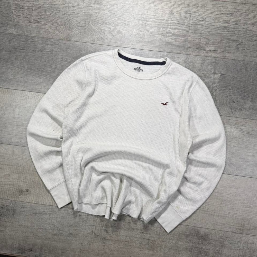Vintage 2000s Y2K white and red Hollister co thermal long sleeve shirt Size M